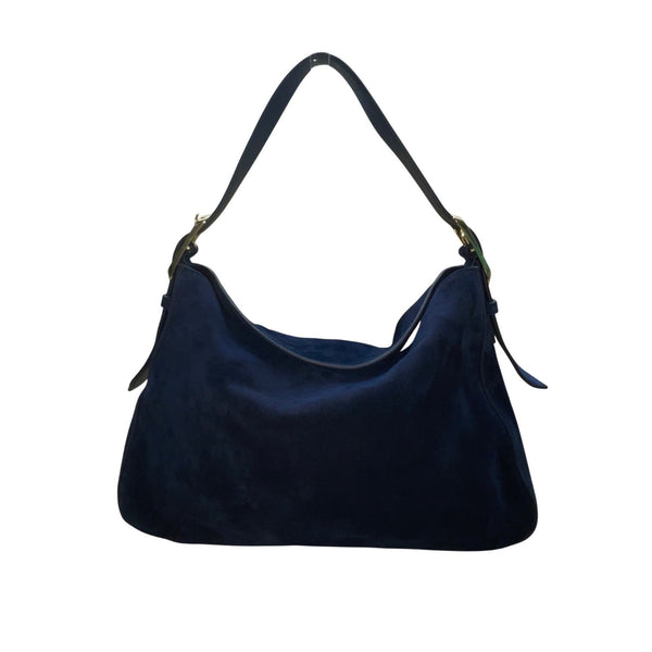 J.Crew Women’s Navy Blue Cow Suede Shoulder Adjustable Strap Soft  Satchel Bag