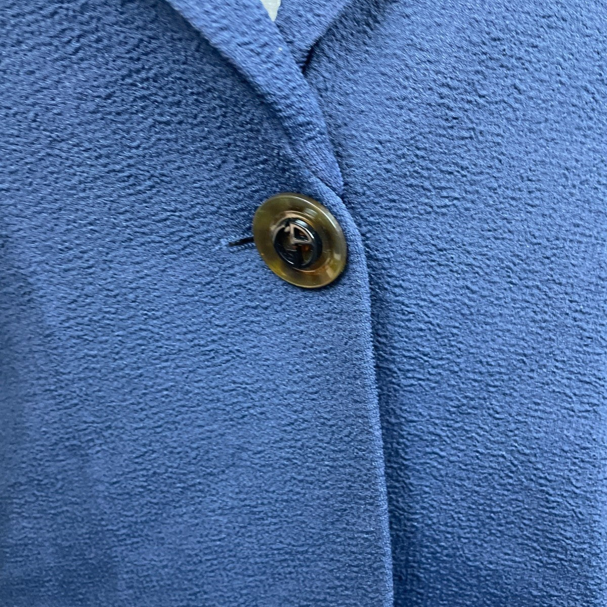 Giorgio Womens Textured Blazer Jacket Size 48 Blue Made In Italy