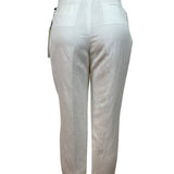 Calvin Klein Womens High-Rise White Trousers With Straight Fit Size 6 - New