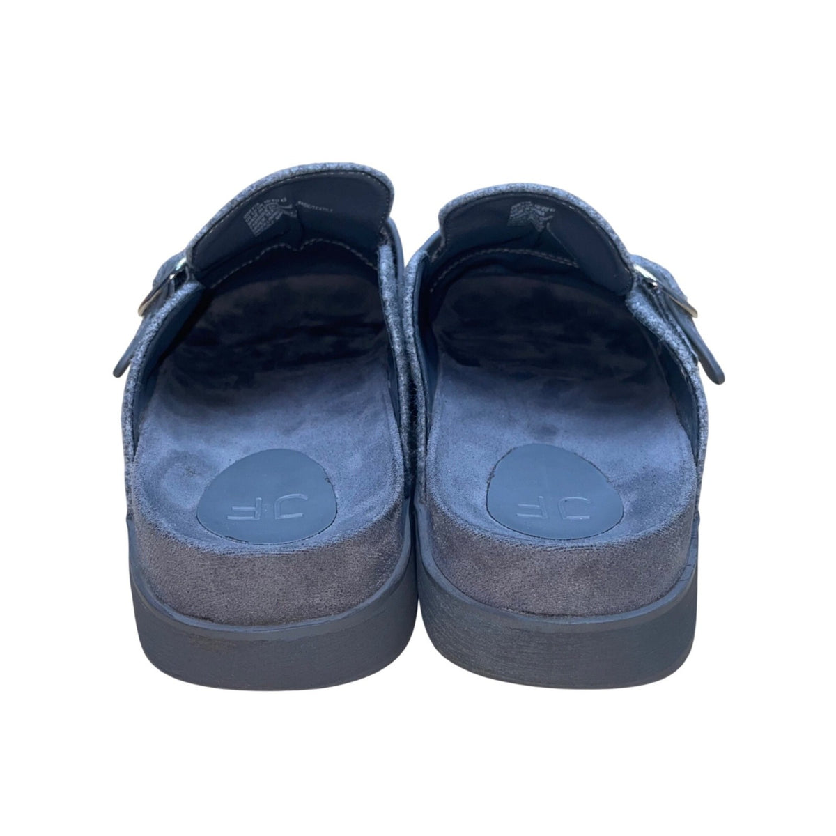 JF Odetta Women’s Gray Wool Studded Buckle Slip-On Casual Clogs Size 12