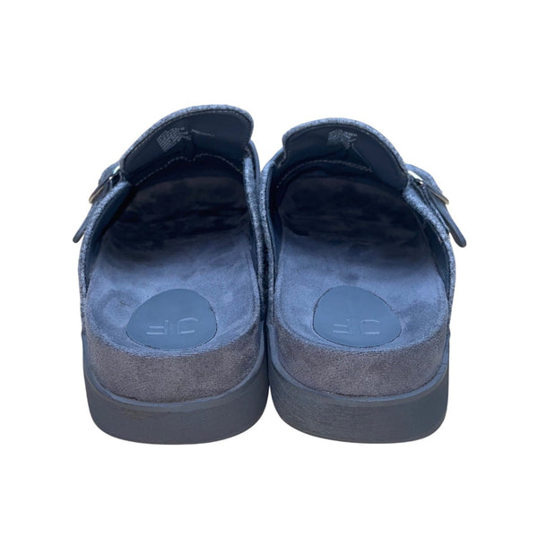 JF Odetta Women’s Gray Wool Studded Buckle Slip-On Casual Clogs Size 12