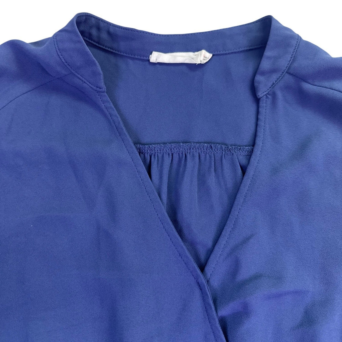 Lush Womens Blue Polyester Wrap Dress Knee-Length Elastic Waist Keyhole Size M