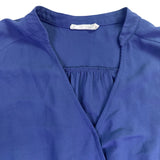 Lush Womens Blue Polyester Wrap Dress Knee-Length Elastic Waist Keyhole Size M