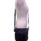 Coach Women’s Black Leather With Tassel Accent & Stitch Detailing Crossbody Bag