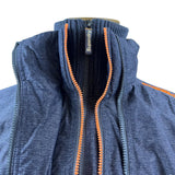 Superdry Mens Blue Windcheater Jacket Zip Closure Camouflage Lining Size L