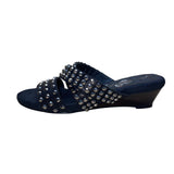 Joan Boyce Women’s Black Rhinestone Embellished Criss Cross Straps Sandals Sz 7M