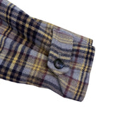 L.L. Bean Womens Plaid Wool-Blend Hooded Toggle Coat Blue/Yellow Sz M
