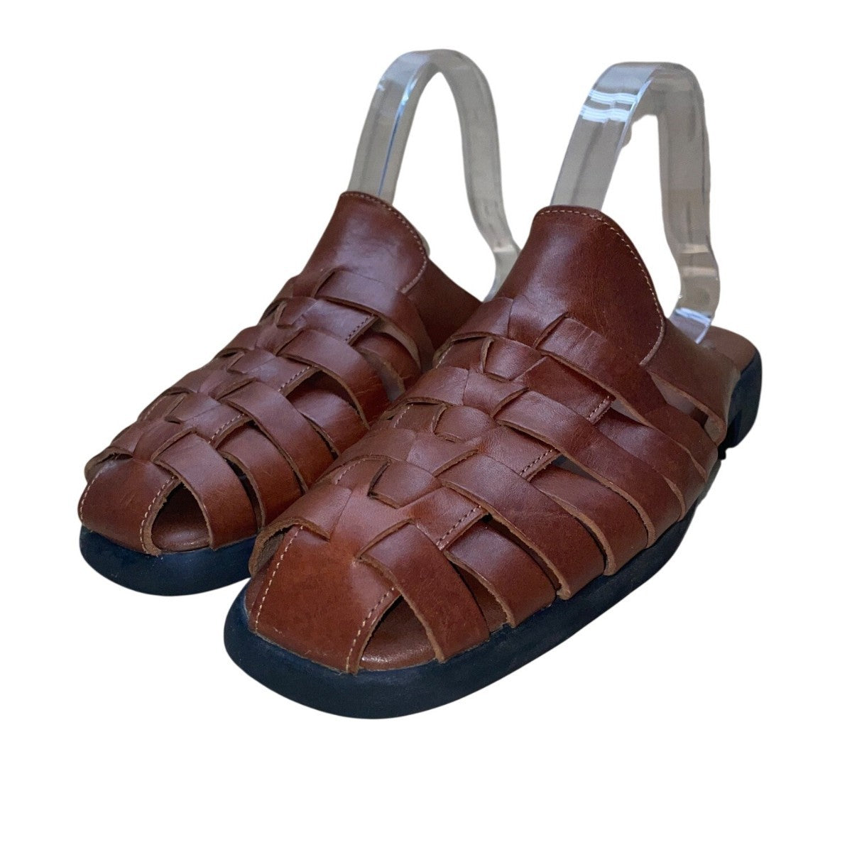 Aerosoles Women’s Brown Leather Open Toe Woven Slip-On Sandals Size 10B