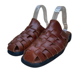 Aerosoles Women’s Brown Leather Open Toe Woven Slip-On Sandals Size 10B