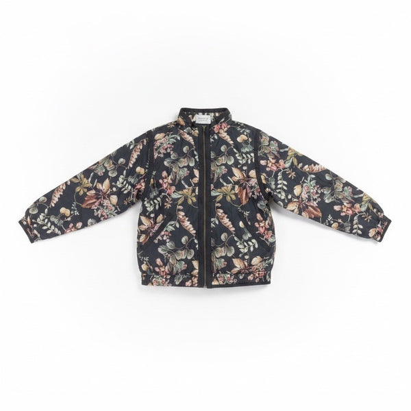 Lavon Womens Black Silk Floral Pattern Bomber Jacket Lightweight Lining Size L