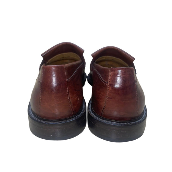 Handcrafted Johnston & Murphy Men’s Brown Leather Tassel Slip-On Loafers Size 11