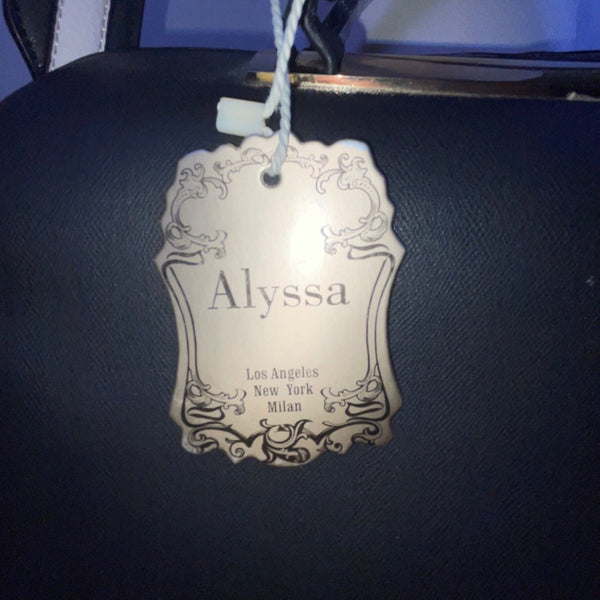 Alyssa Women’s Black Faux Leather Gold & Tassel Charm Mia K Farrow Satchel Bag