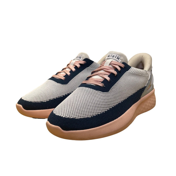 Kizik Women’s White & Pink Lace-Up Slip-On Comfort Tech Casual Sneakers Size 8