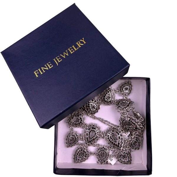 INC Womens Silver Tone Metal Bib Necklace Elegant Design Lobster Clasp