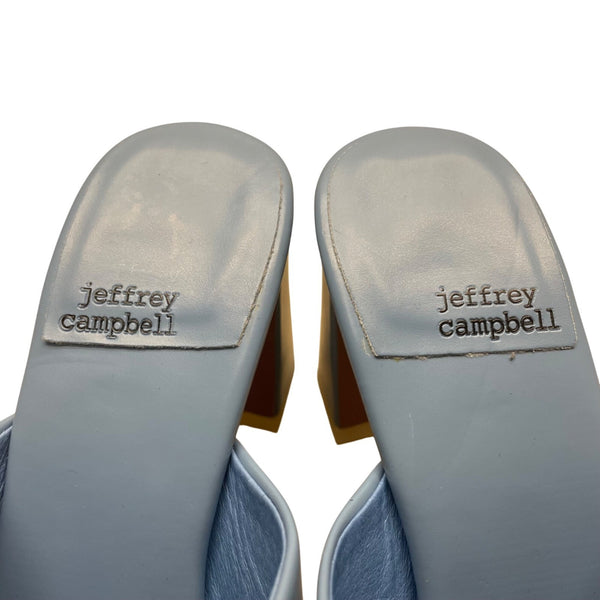 Jeffrey Campbell Women’s Light Blue Faux Leather Open-Toe Heeled Sandals Size 7