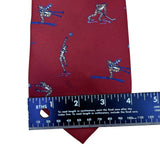 Bert Pulitzer Mens Red Silk Ski Sports Theme Neck Tie Hand Blocked England