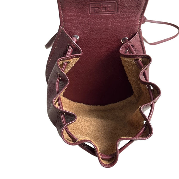 Vintage Abc Bag’s Women's Red Burgundy Leather Strapped Crossbody Purse Sz S
