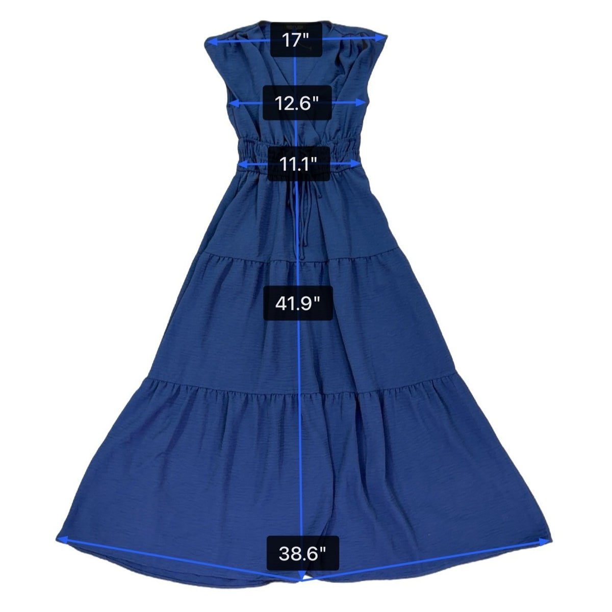 Rachel Zoe Womens Navy Maxi Dress Smocked Waist Sleeveless Tiered  Sz XS