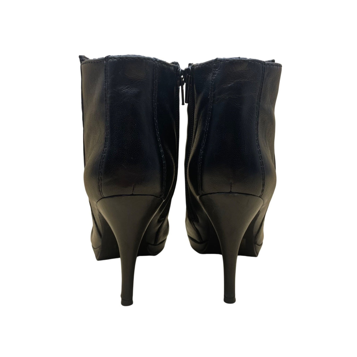 Lucky Brand Women’s Black Leather Sleek Heeled Ankle Booties Size 7