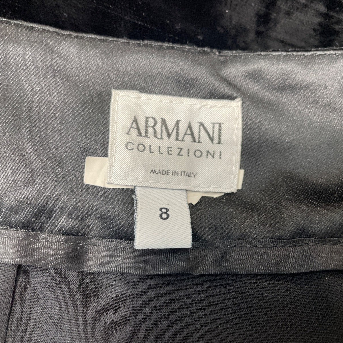 Collezioni Womens Black Velvet Pencil Skirt Size 8 Italian Design