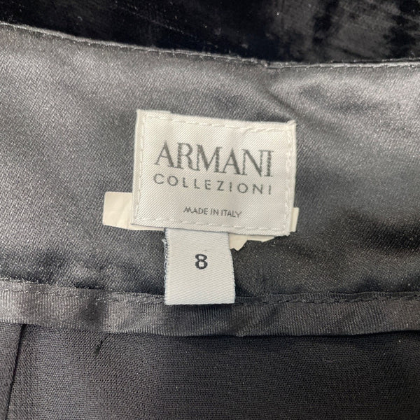 Collezioni Womens Black Velvet Pencil Skirt Size 8 Italian Design