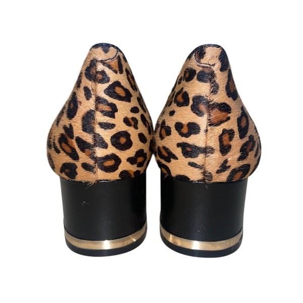 Isaac Mizrahi Live! Women’s Leopard Print With Studded Toe Block Heel Size 9.5