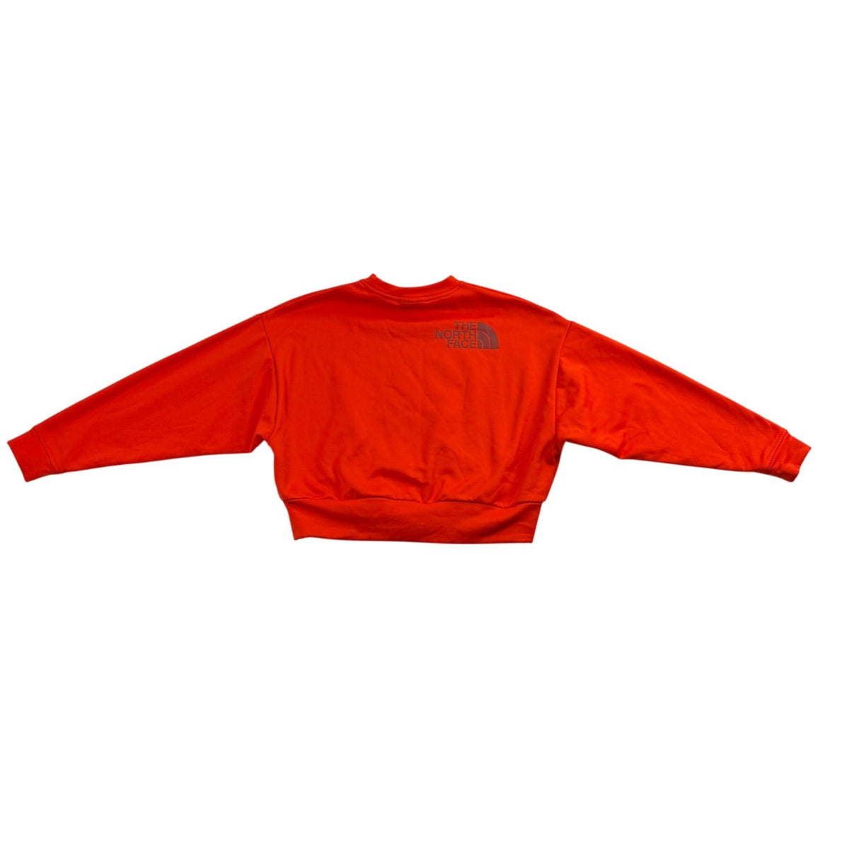 The North Face Womens Orange Cropped Long Sleeve Sweatshirt Logo Casual Sz XS