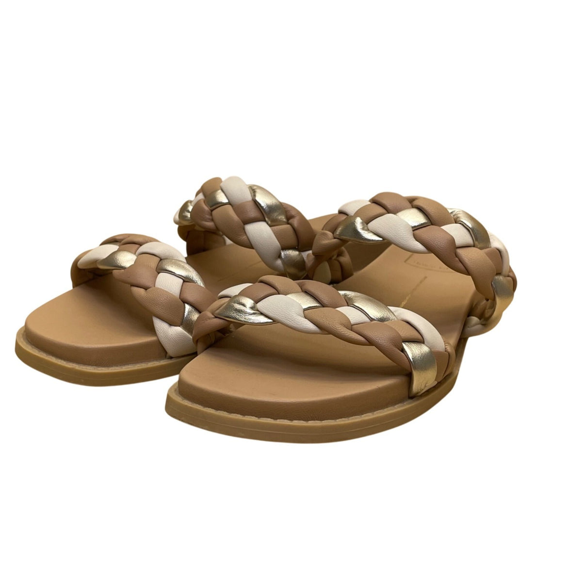 Vita Women’s Brown Synthetic Multi Braided Slide Sandals Size 6M