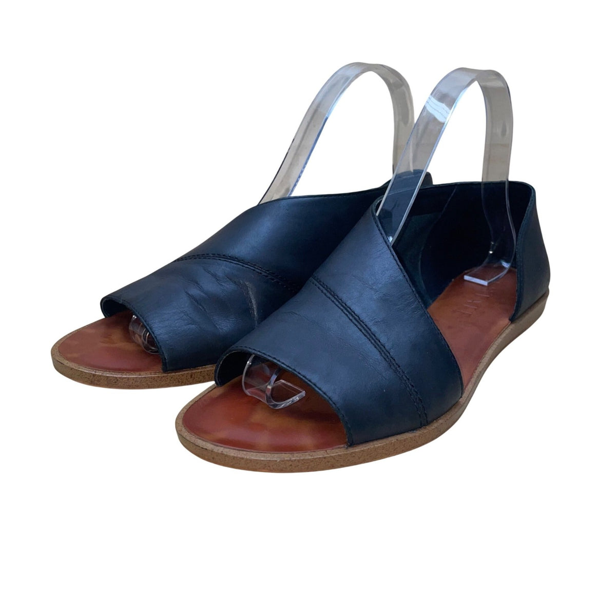 1.State Women’s Blue Leather Open Toe Slingback Celvin Sandals Size 7.5M
