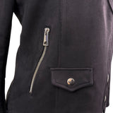 Bellivera Womens Black Polyester Suede Moto Jacket Zippered Pockets Sz S