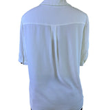 Ted Baker Womens White Button-Up Shirt With Pearl-Embellished Collar Sz 2