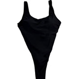 Fashion Nova Womens Black High-Cut Backless 1-Piece Swimsuit Size XL