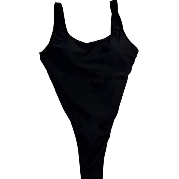 Fashion Nova Womens Black High-Cut Backless 1-Piece Swimsuit Size XL