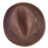 BCBGMaxAzria Womens Brown Wool Fedora Hat Medium Stylish Wide Brim Design 57CM