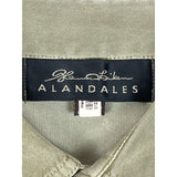 Alandales Men's Green Long Sleeve Button Up Silk - Cotton Pocket Shirt Sz M