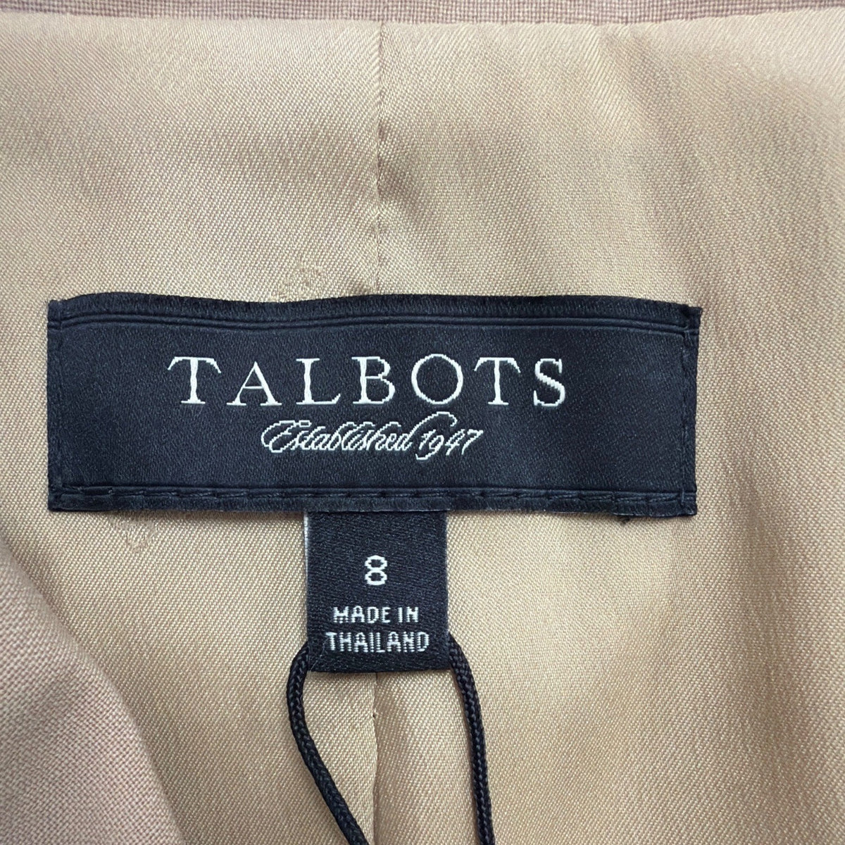 Talbots Womens Beige Wool Blend Grace Fit Blazer Jacket Button-Front Size 8