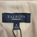 Talbots Womens Beige Wool Blend Grace Fit Blazer Jacket Button-Front Size 8