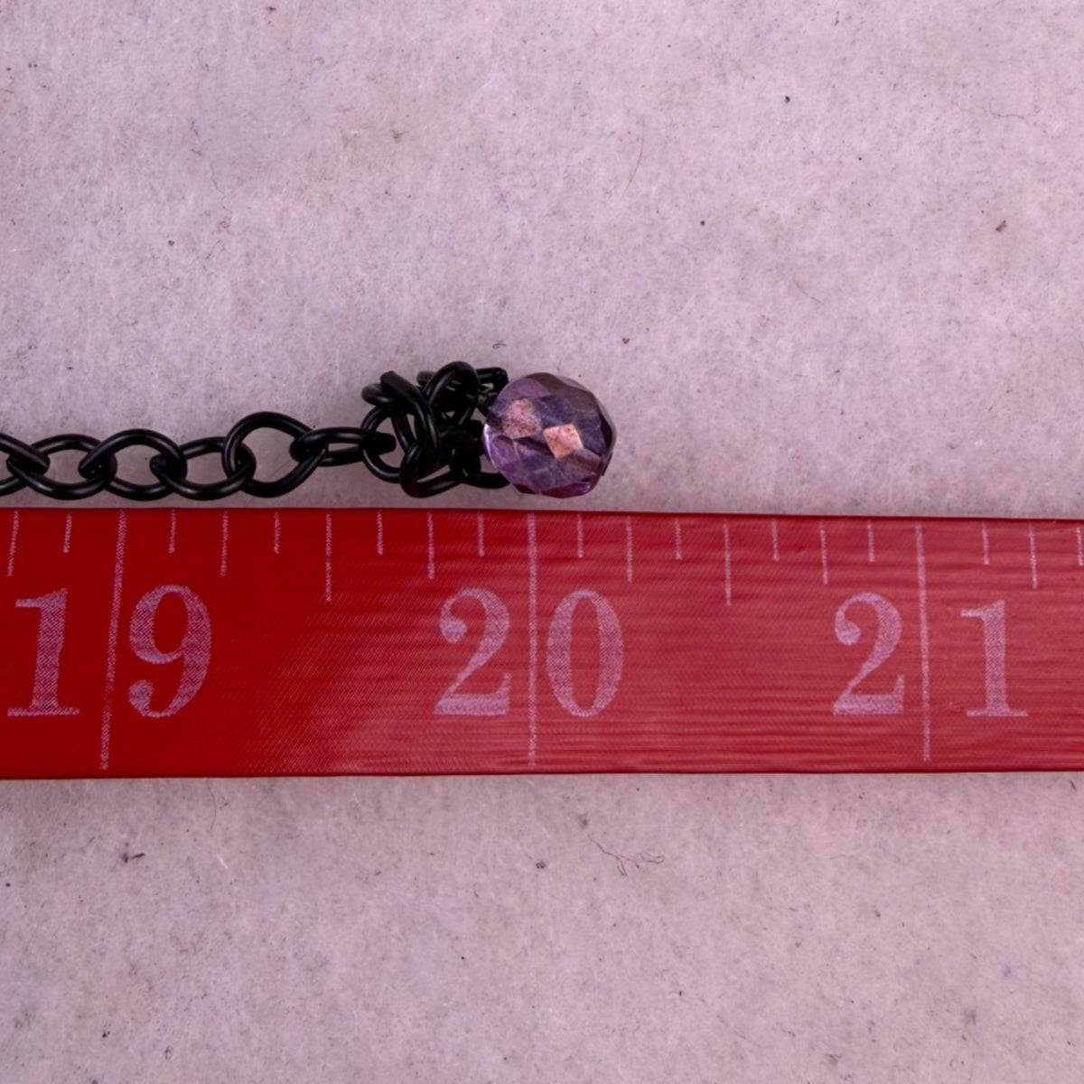 Chicos Womens Black Multi-Material Necklace With Teardrop Pendant & Red Crystals