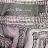 Calvin Klein Womens Gray Stretch Relaxed Fit Pants With Elastic Waist Size XL