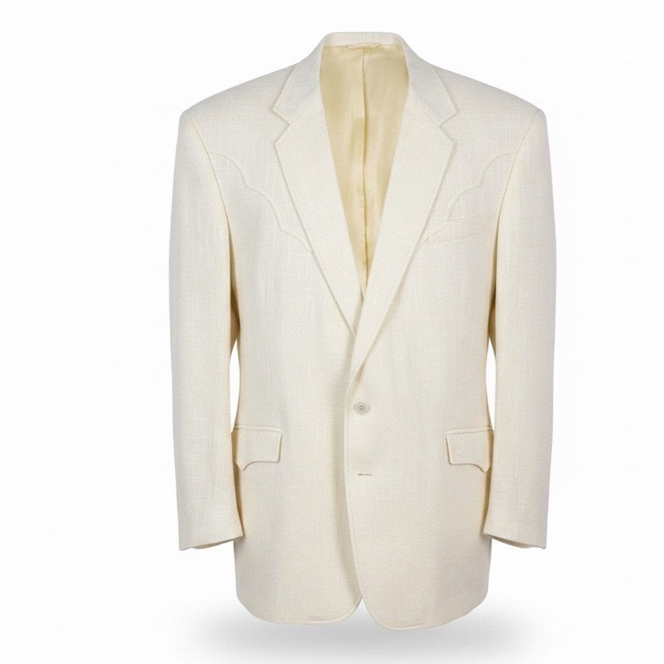 Circle S Mens Cream Western Blazer Jacket Classic Vintage Style Sz 48R