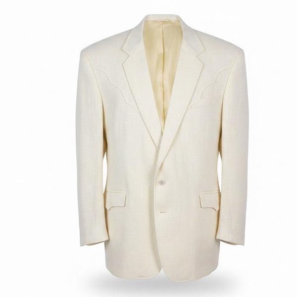 Circle S Mens Cream Western Blazer Jacket Classic Vintage Style Sz 48R
