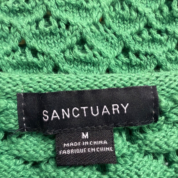 Sanctuary Womens Green Crochet Cotton Sleeveless Top Stylish Shirt Sz M