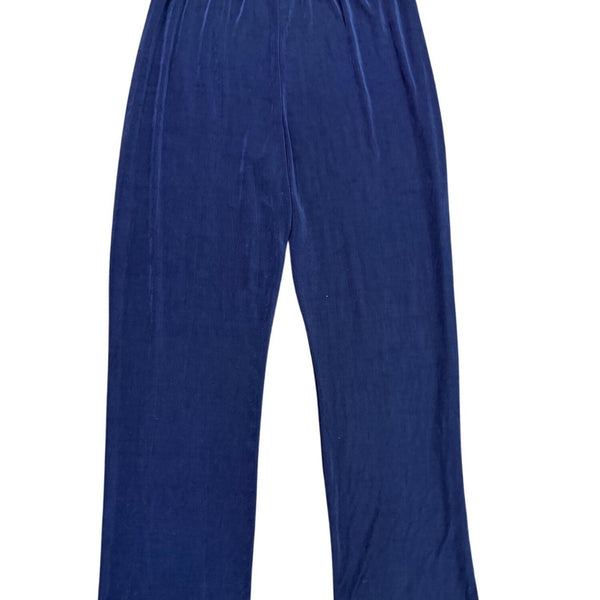 Chicos Travelers Womens Blue Elastic Waist Straight Fit Stretch Pants Size 2