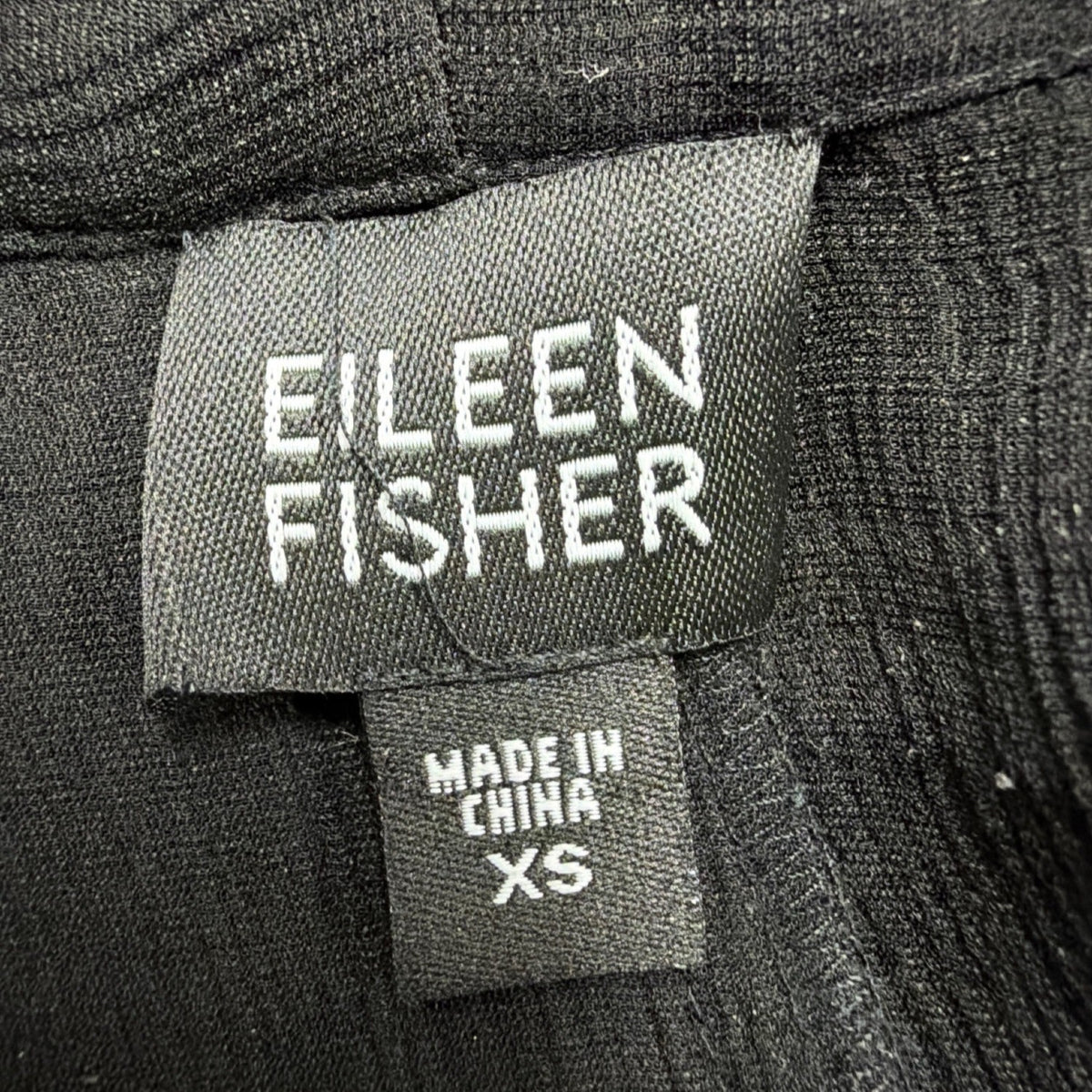 Eileen Fisher Womens Black Silk Open-Front Jacket Minimalist Design Sz XS