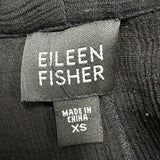 Eileen Fisher Womens Black Silk Open-Front Jacket Minimalist Design Sz XS