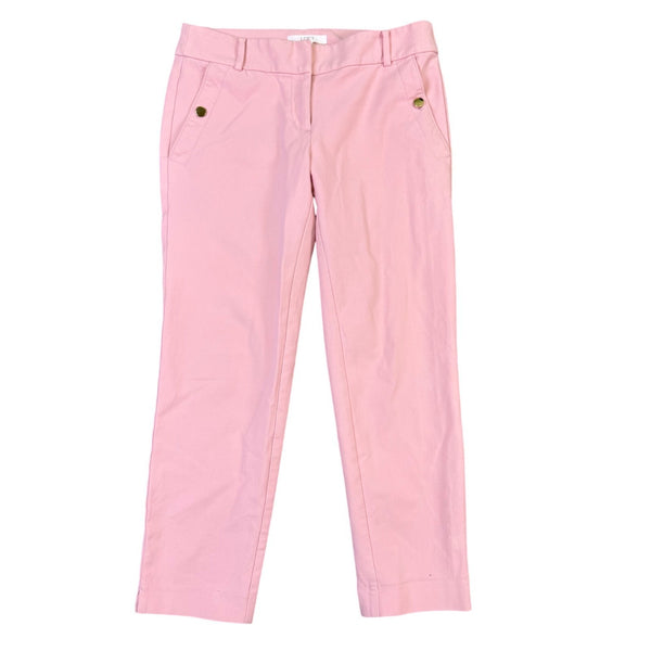 Loft Womens Pink Cotton Blend Riviera Pants Slim Fit Size 2