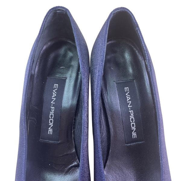 Evan-Picone Women’s Navy Closed-Toe Mid-Heel Slip-On Classic Pumps Size 7.5M