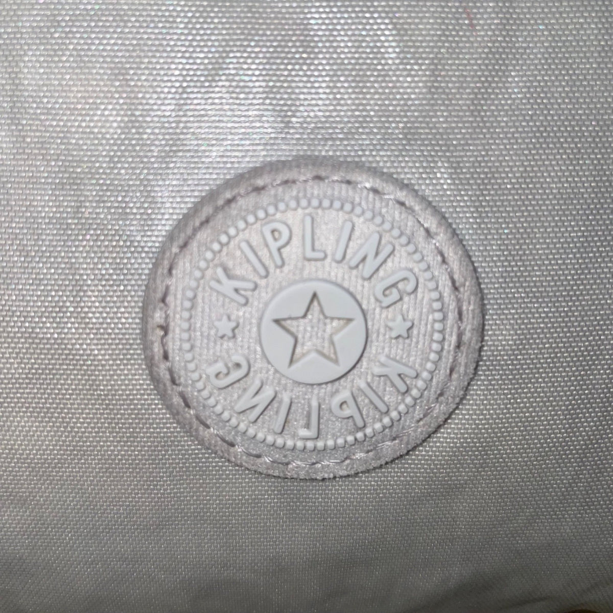 Kipling Women’s Silver Metallic Zippered Pockets Adjustable Strap Crossbody Bag
