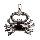 Silver Tone Metal Crab Necklace Pendant Charm Detailed Design