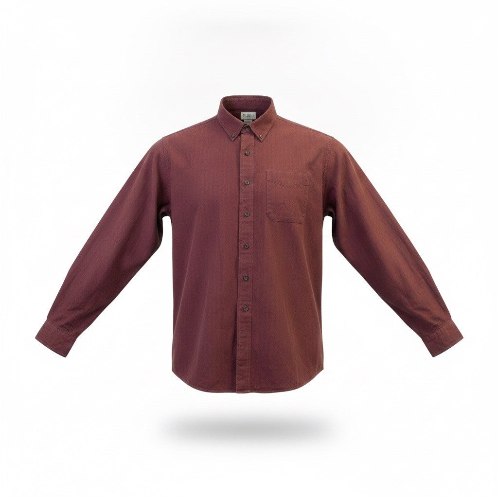 L.L. Bean Mens Red Cotton Long Sleeve Button Down Shirt Sz XL Regular